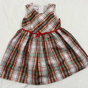 Girls Christmas dress red white and green plaid dress size 4t